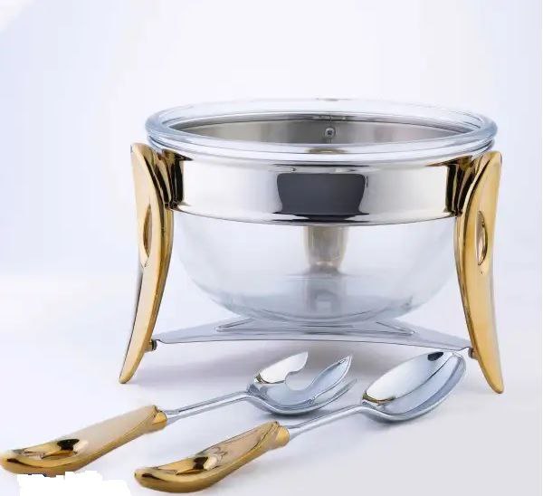 سالاد خوری تک استیل طرح لوپ پایه طلایی